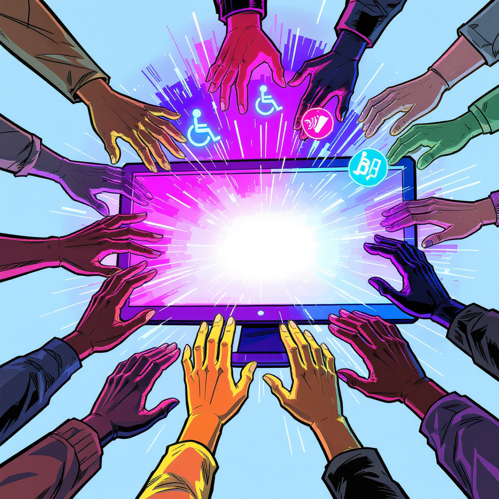 Person using screen reader on accessible website