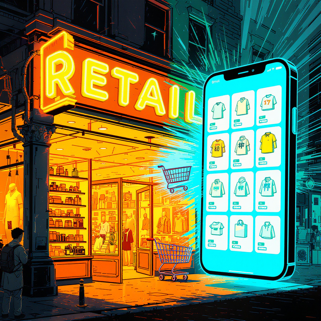 Modern retail warehouse with automated fulfillment system