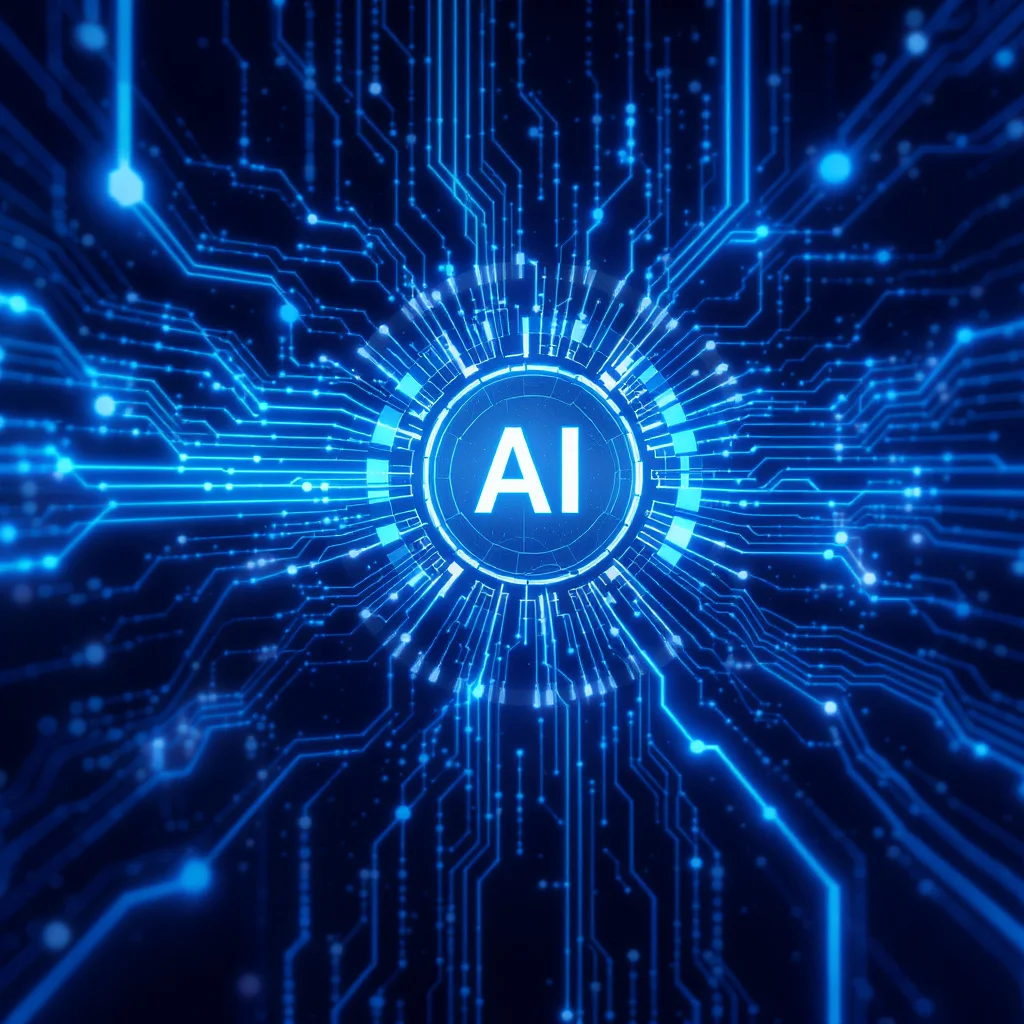 AI data processing flow visualization with connected nodes showing how structured data moves through systems
