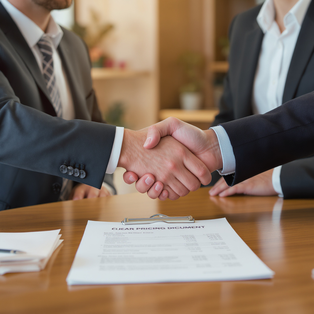 Clear pricing display with no hidden fees showing honest business