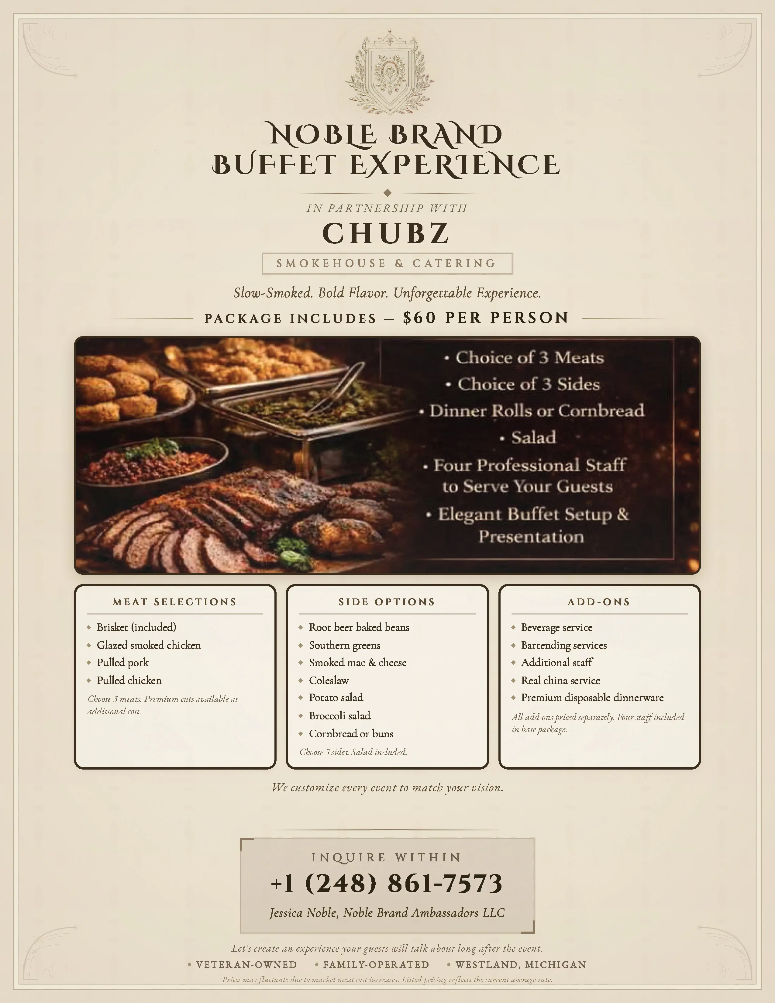 Noble Brand Buffet Experience Brochure