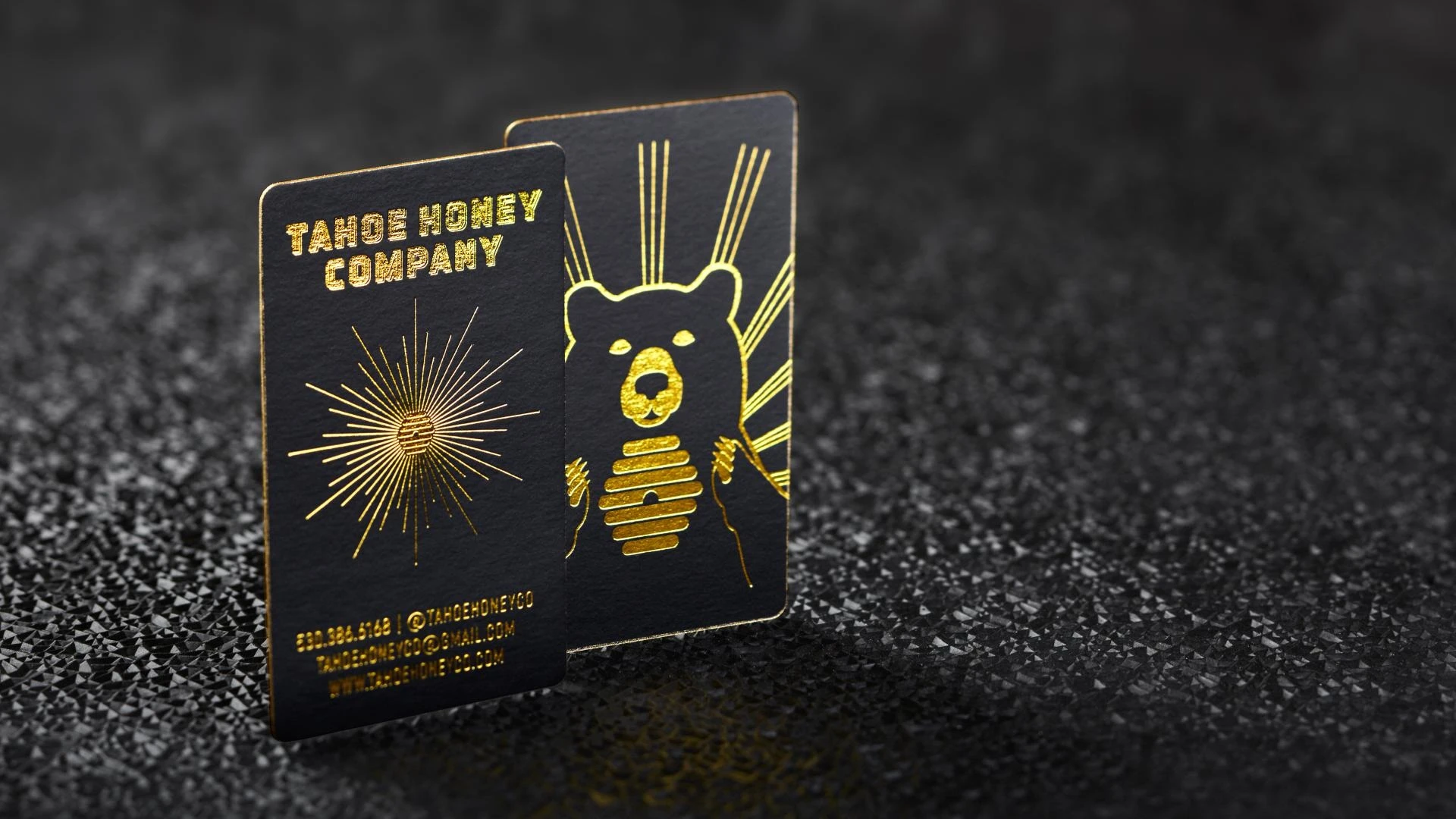 Onyx Black Suede Business Cards