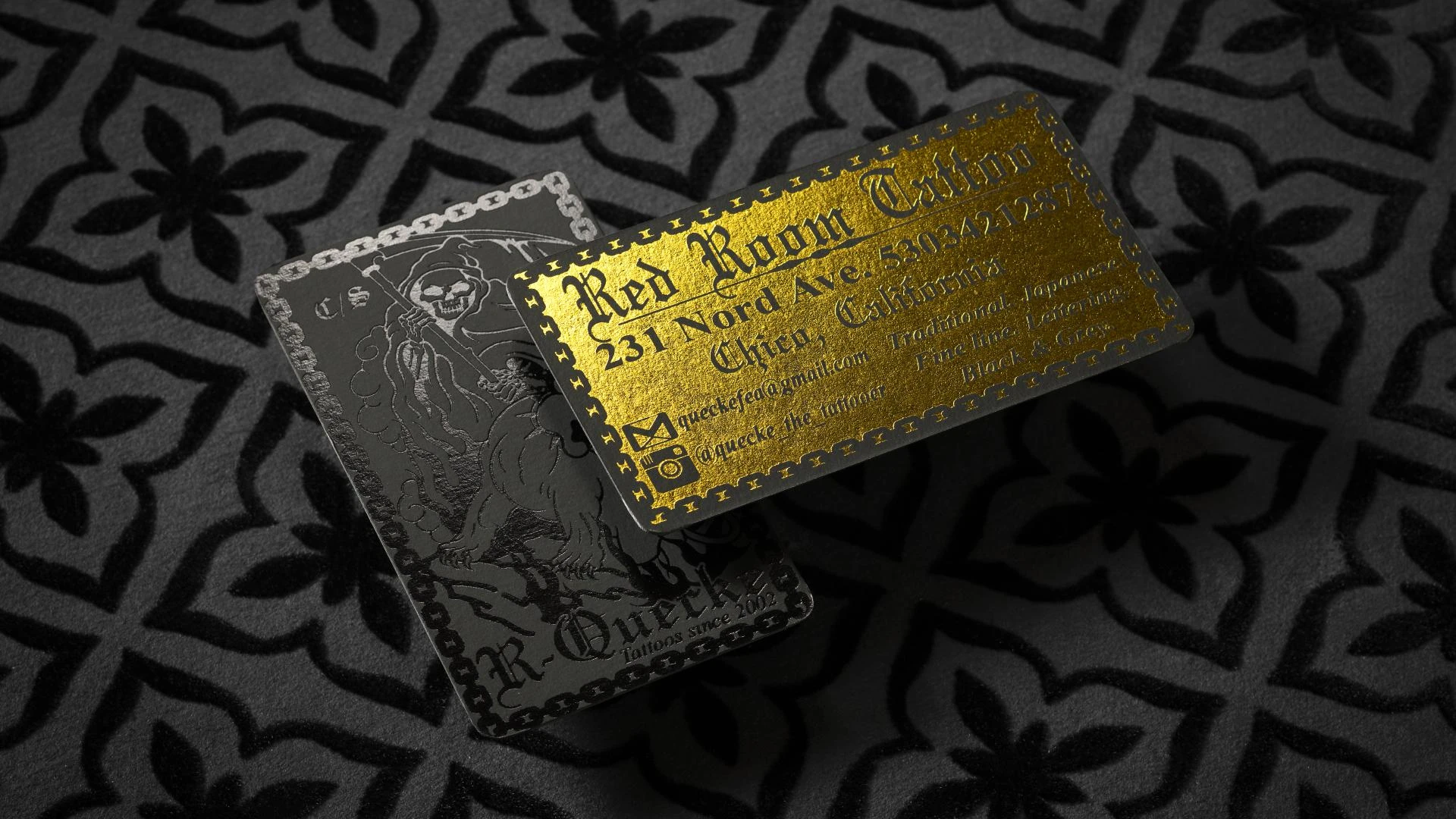 Onyx Black Suede Business Cards