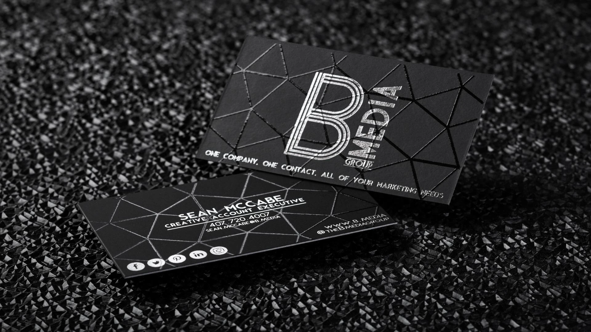 Onyx Black Suede Business Cards