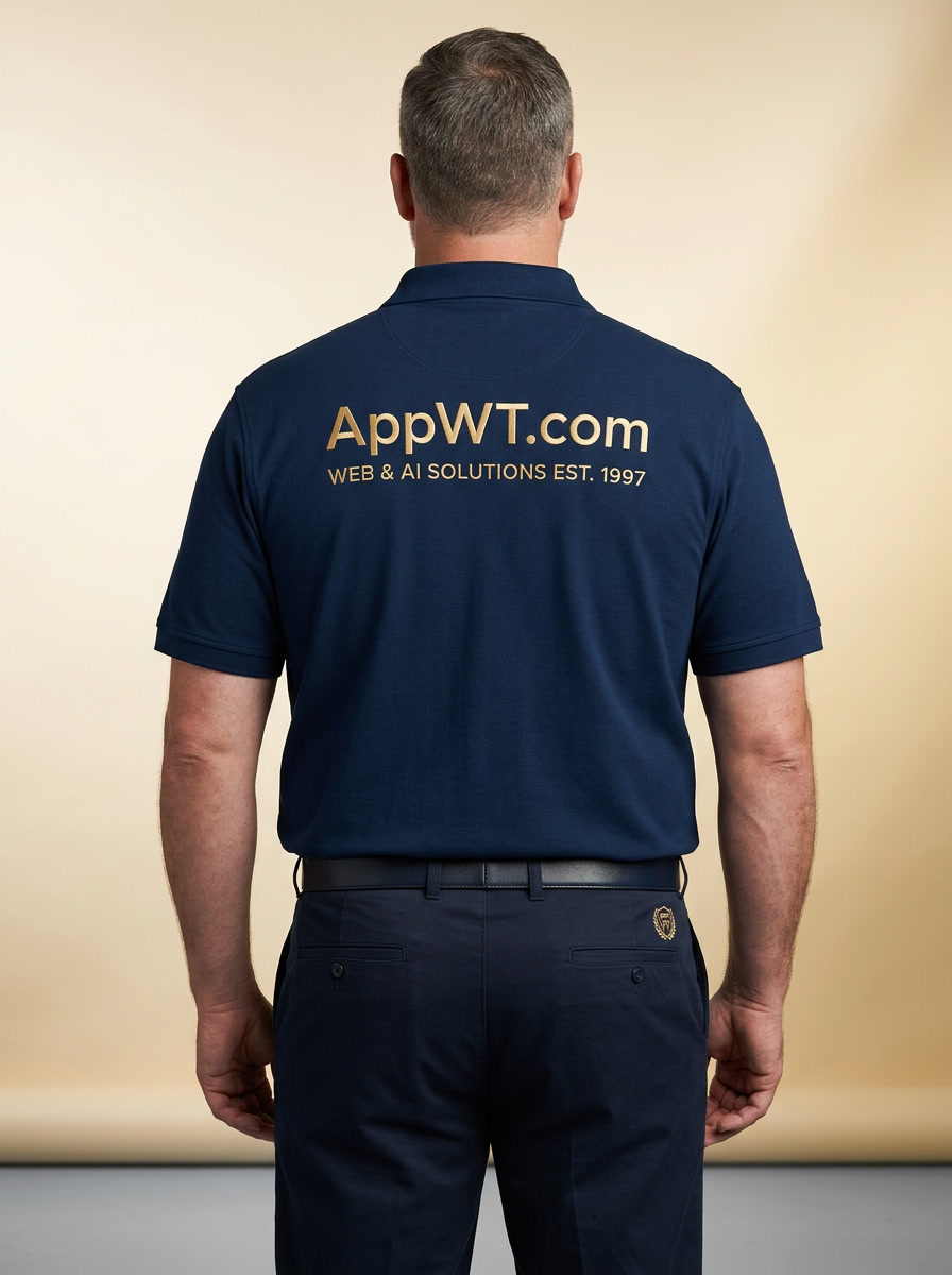 Appwt Brand Polo Navy Back