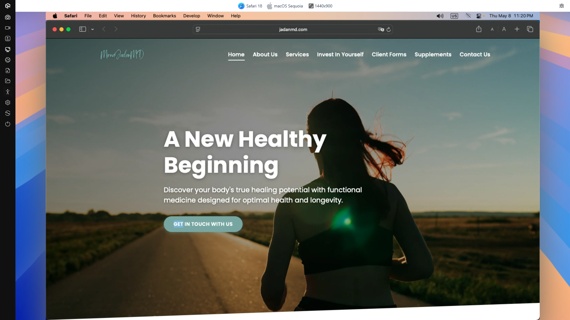 Jadanmd.com On A 1440x900 Screen Running MacOS Sequoia Using Safari