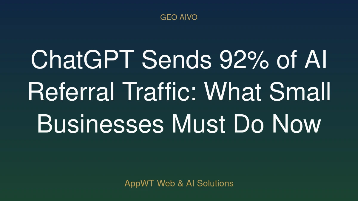 ChatGPT Sends 92% of AI Referral Traffic: What Small Businesses Must Do Now