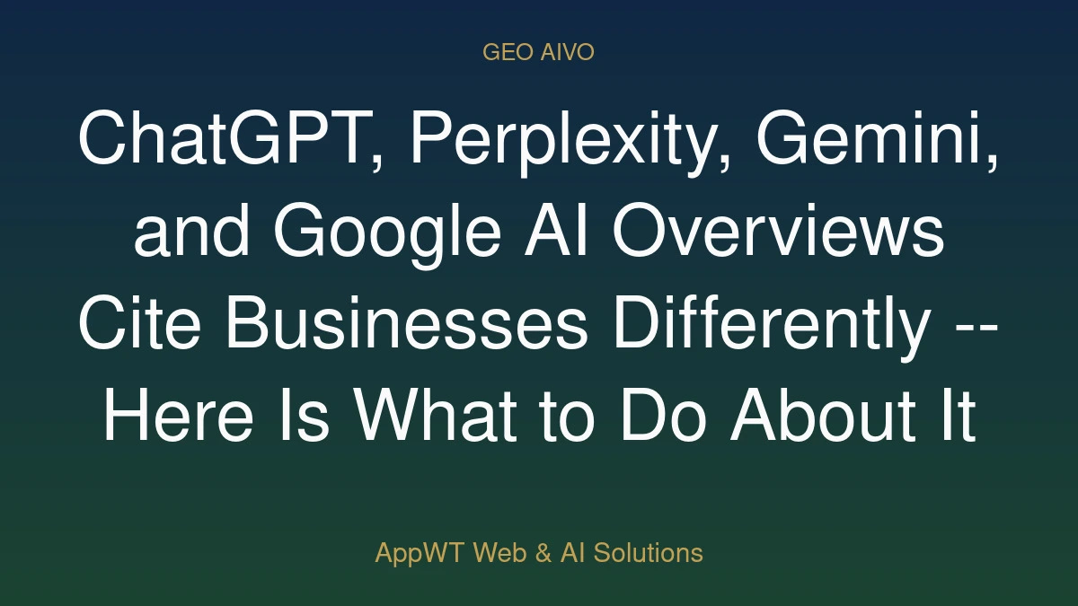 ChatGPT, Perplexity, Gemini, and Google AI Overviews Cite Businesses Differently -- Here Is What to Do About It