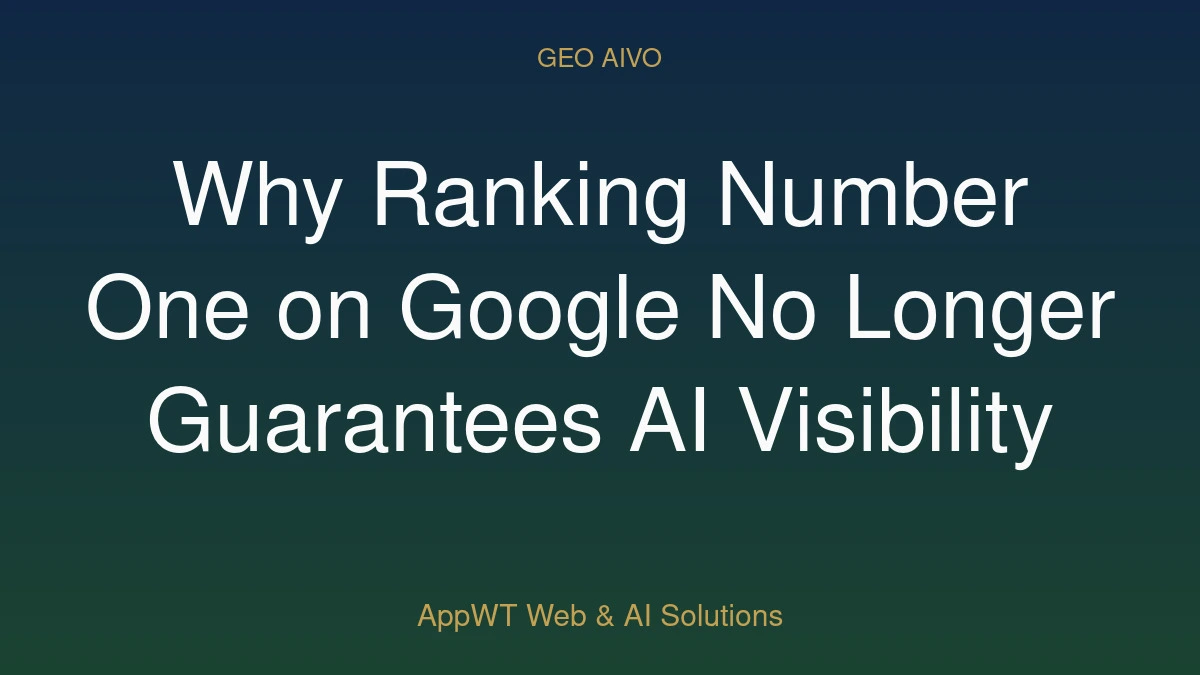Why Ranking Number One on Google No Longer Guarantees AI Visibility
