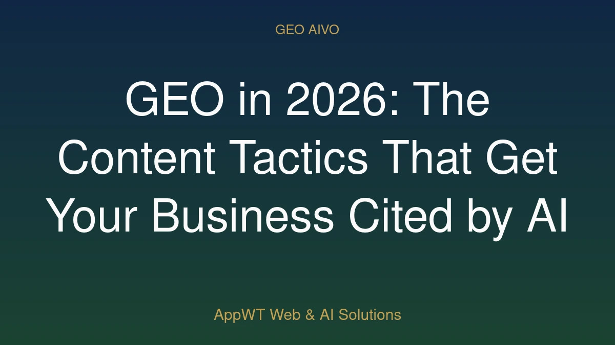 GEO in 2026: The Content Tactics That Get Your Business Cited by AI