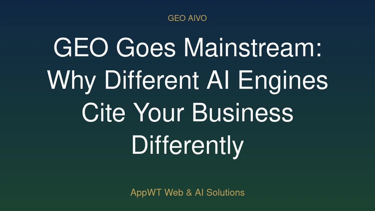 GEO Goes Mainstream: Why Different AI Engines Cite Your Business Differently