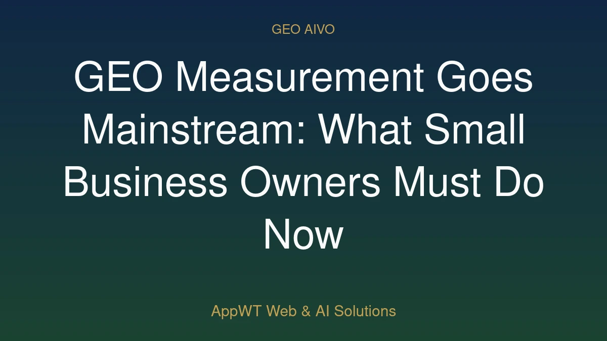 GEO Measurement Goes Mainstream: What Small Business Owners Must Do Now