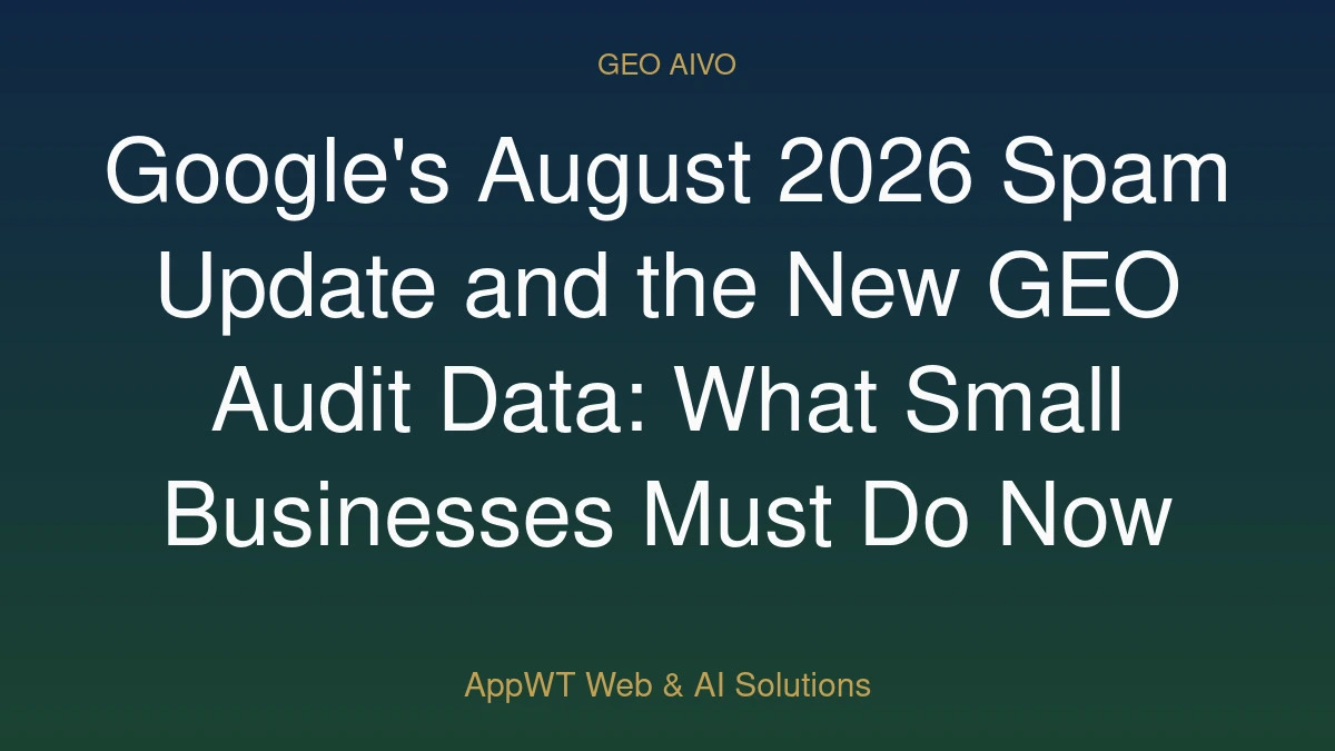 Google's August 2026 Spam Update and the New GEO Audit Data: What Small Businesses Must Do Now