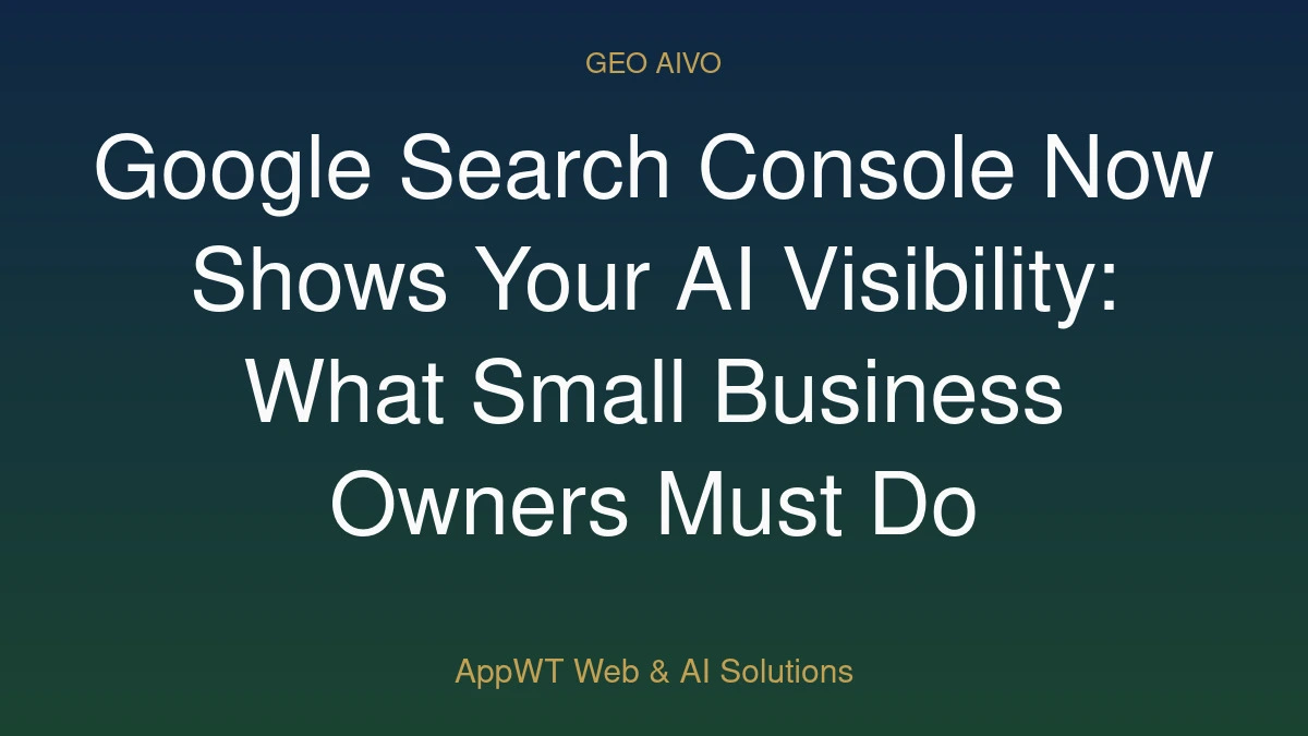 Google Search Console Now Shows Your AI Visibility: What Small Business Owners Must Do