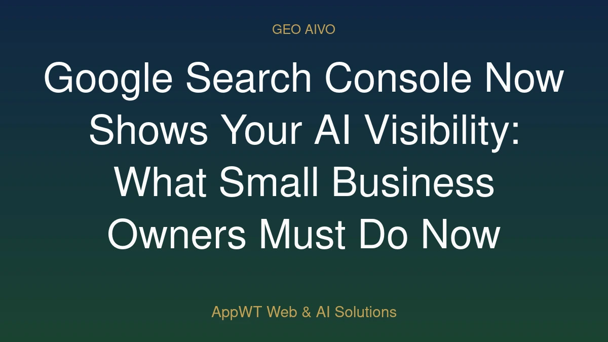 Google Search Console Now Shows Your AI Visibility: What Small Business Owners Must Do Now