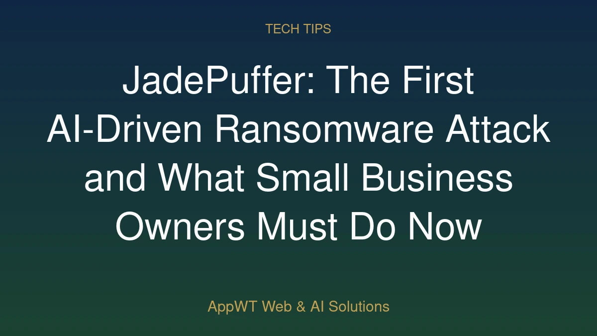 JadePuffer: The First AI-Driven Ransomware Attack and What Small Business Owners Must Do Now