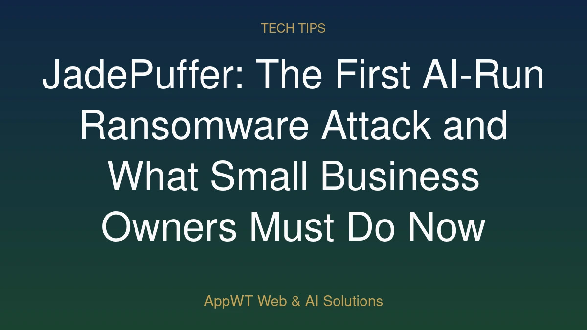 JadePuffer: The First AI-Run Ransomware Attack and What Small Business Owners Must Do Now