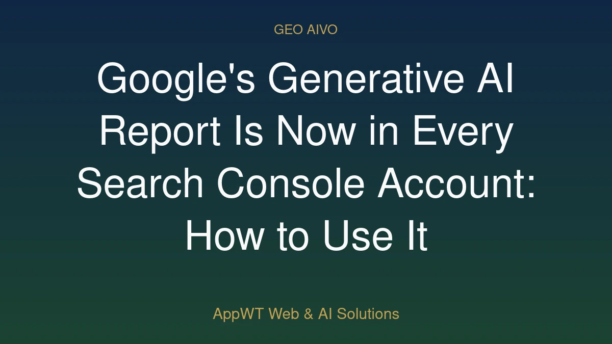 Google's Generative AI Report Is Now in Every Search Console Account: How to Use It
